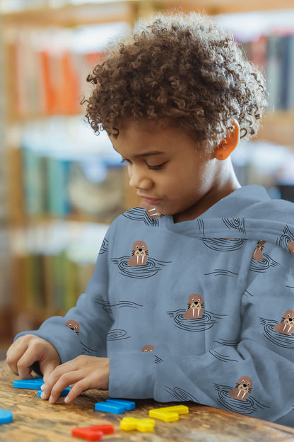 Sweat coton oekotex morses - Jean bleu POPPY