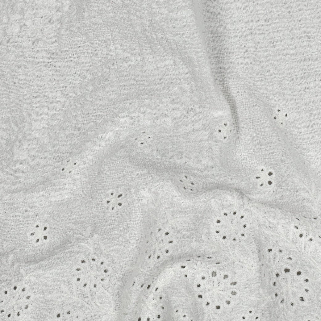 Double gaze Oekotex broderie anglaise festonnée POPPY