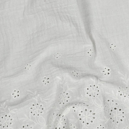 Double gaze Oekotex broderie anglaise festonnée POPPY