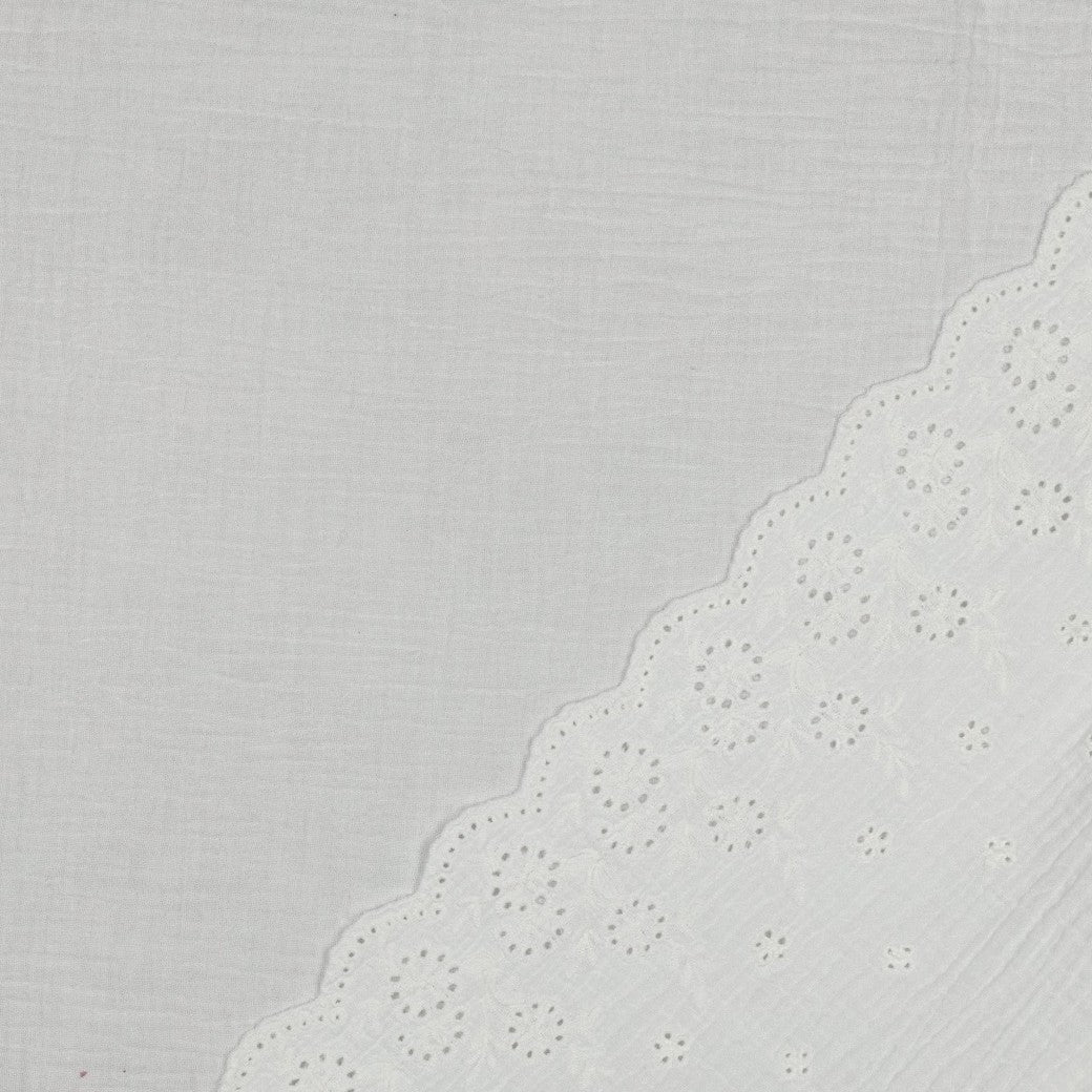 Double gaze Oekotex broderie anglaise festonnée POPPY