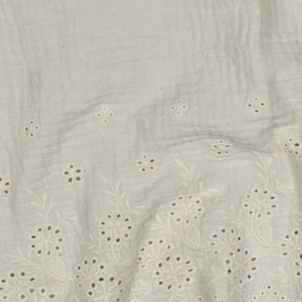 Double gaze Oekotex broderie anglaise festonnée POPPY