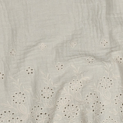 Double gaze Oekotex broderie anglaise festonnée POPPY