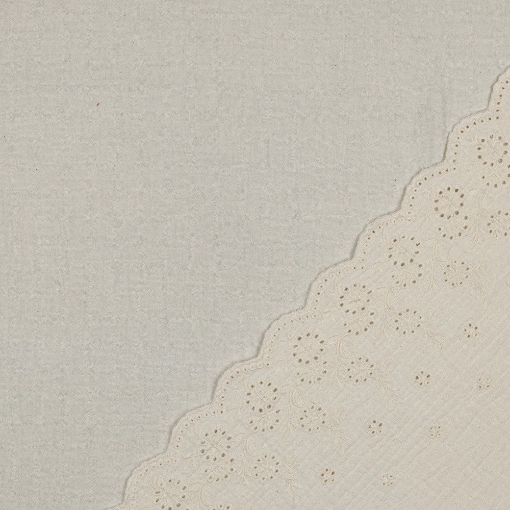 Double gaze Oekotex broderie anglaise festonnée POPPY