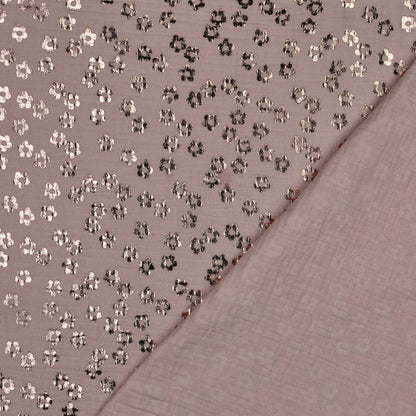 Double gaze fleurs dorées rosé — coton