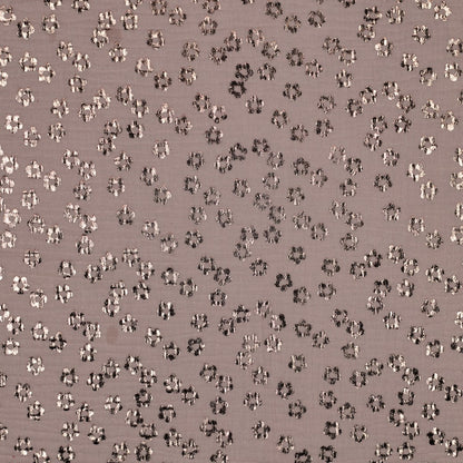 Double gaze fleurs dorées rosé — coton