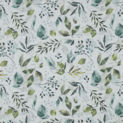 Viscose plumetis imprimé feuillage EUCALYPTUS - POPPY