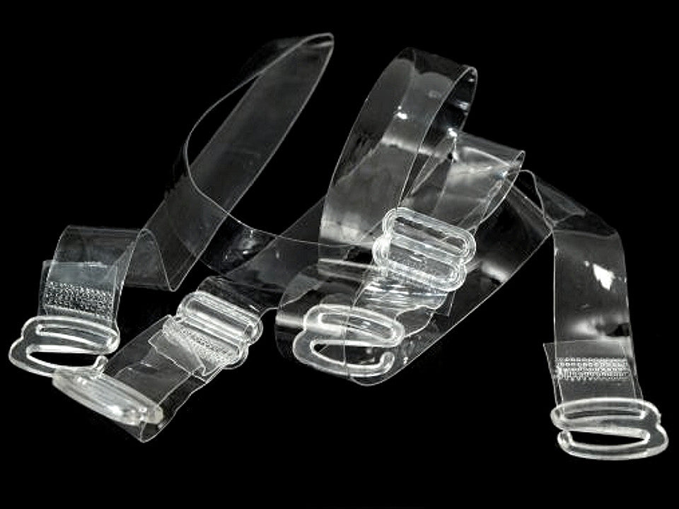 Bretelles de soutien-gorge transparentes, largeur 15 mm, fermeture en plastique