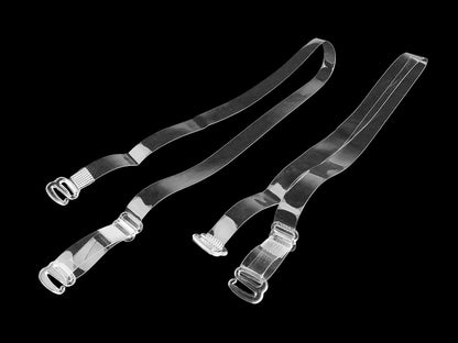Bretelles de soutien-gorge transparentes, largeur 10 mm, fermeture en plastique