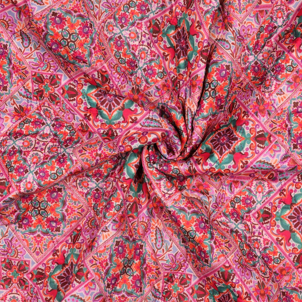 Matelassé coton double face imprimé floral - POPPY 05679