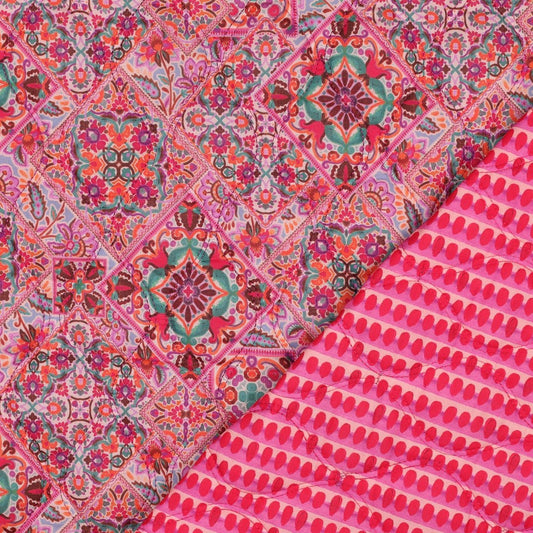Matelassé coton double face imprimé floral - POPPY 05679