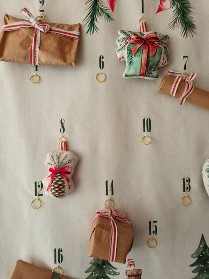 Panneau cut and go toile effet lin Calendrier de l'avent POPPY