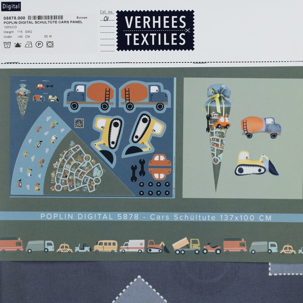 Panneau popeline de coton - Véhicules