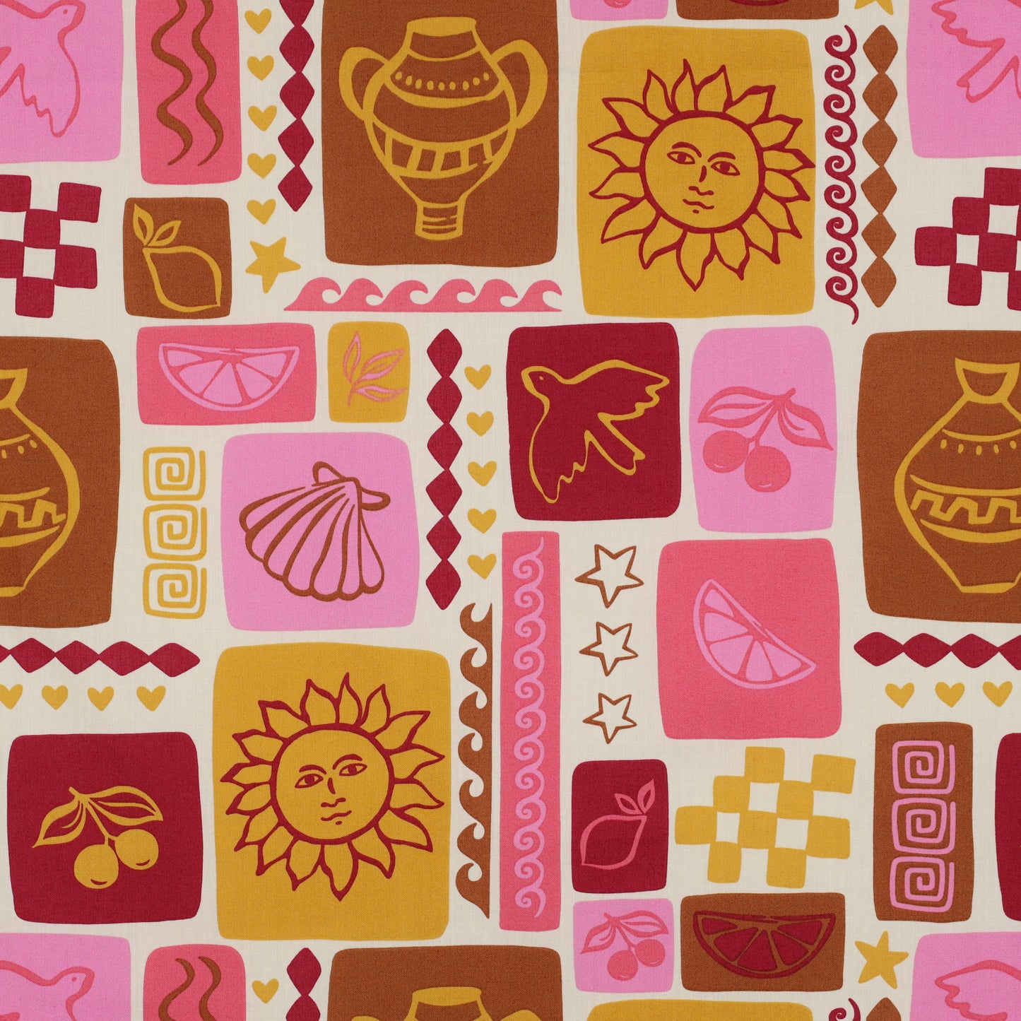 Popeline coton Summer patchwork