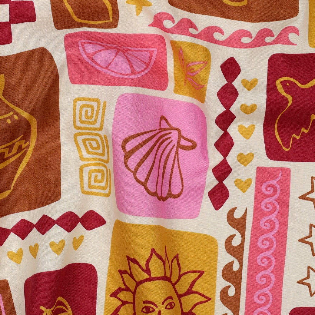 Popeline coton Summer patchwork