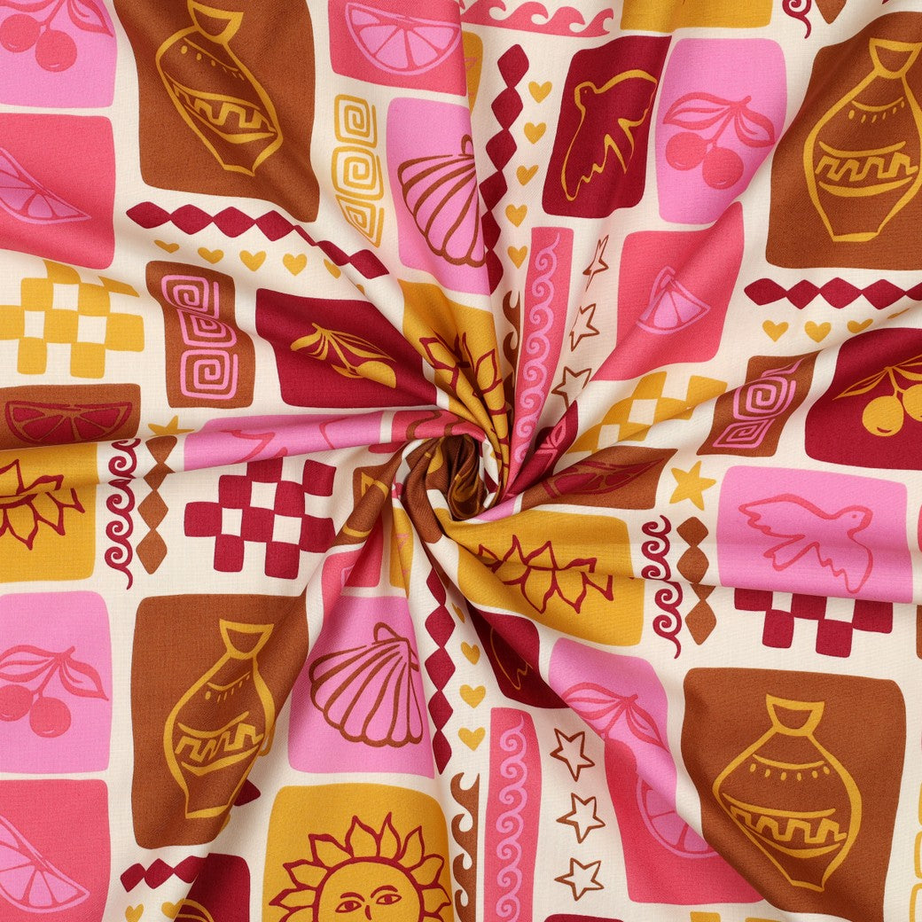 Popeline coton Summer patchwork