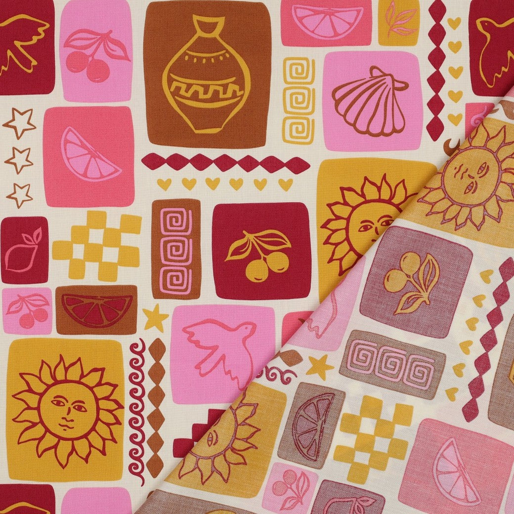 Popeline coton Summer patchwork