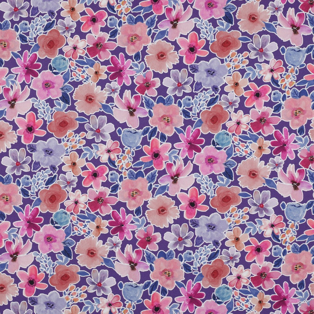 Popeline coton Digital Flowers