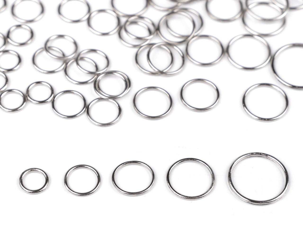 Anneau métallique inoxydable pour vêtements, Ø 6 ; Ø 8 ; Ø 10 ; Ø 12 ; Ø 15 mm - 50pc