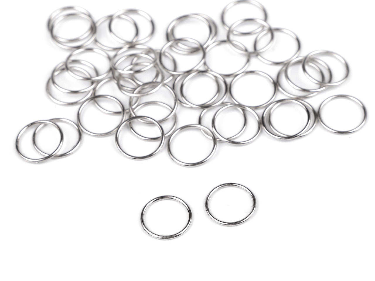 Anneau métallique inoxydable pour vêtements, Ø 6 ; Ø 8 ; Ø 10 ; Ø 12 ; Ø 15 mm - 50pc