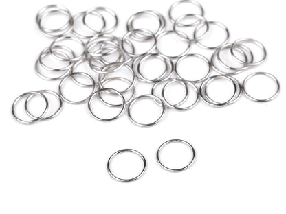 Anneau métallique inoxydable pour vêtements, Ø 6 ; Ø 8 ; Ø 10 ; Ø 12 ; Ø 15 mm - 50pc