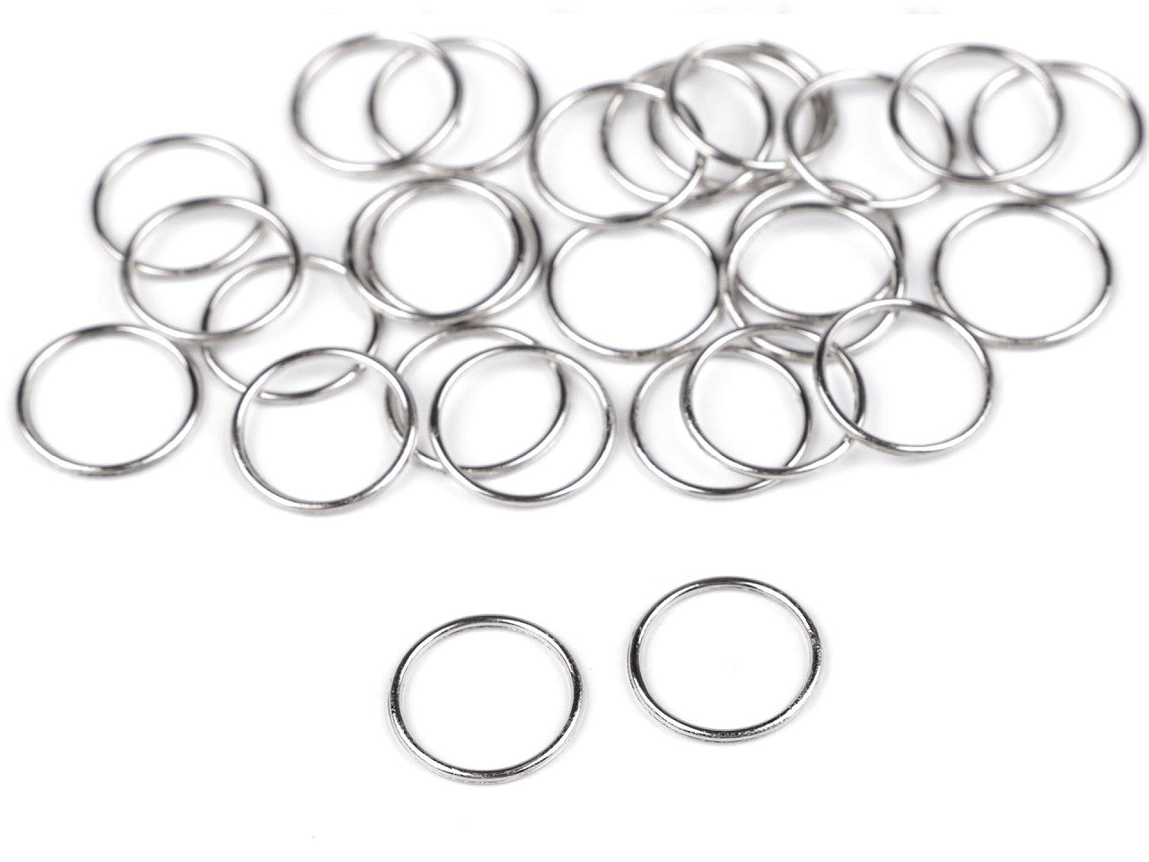 Anneau métallique inoxydable pour vêtements, Ø 6 ; Ø 8 ; Ø 10 ; Ø 12 ; Ø 15 mm - 50pc