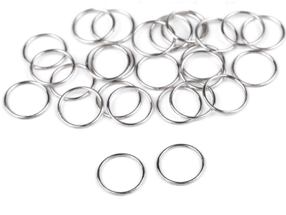 Anneau métallique inoxydable pour vêtements, Ø 6 ; Ø 8 ; Ø 10 ; Ø 12 ; Ø 15 mm - 50pc