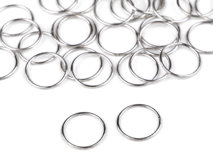 Anneau métallique inoxydable pour vêtements, Ø 6 ; Ø 8 ; Ø 10 ; Ø 12 ; Ø 15 mm - 50pc