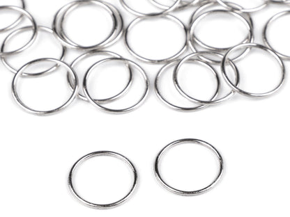 Anneau métallique inoxydable pour vêtements, Ø 6 ; Ø 8 ; Ø 10 ; Ø 12 ; Ø 15 mm - 50pc
