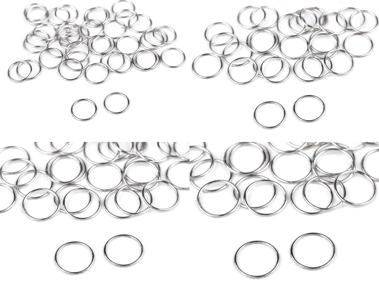 Anneau métallique inoxydable pour vêtements, Ø 6 ; Ø 8 ; Ø 10 ; Ø 12 ; Ø 15 mm - 50pc
