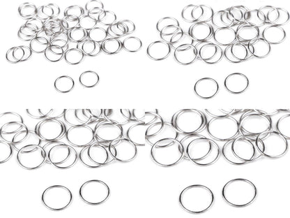 Anneau métallique inoxydable pour vêtements, Ø 6 ; Ø 8 ; Ø 10 ; Ø 12 ; Ø 15 mm - 50pc
