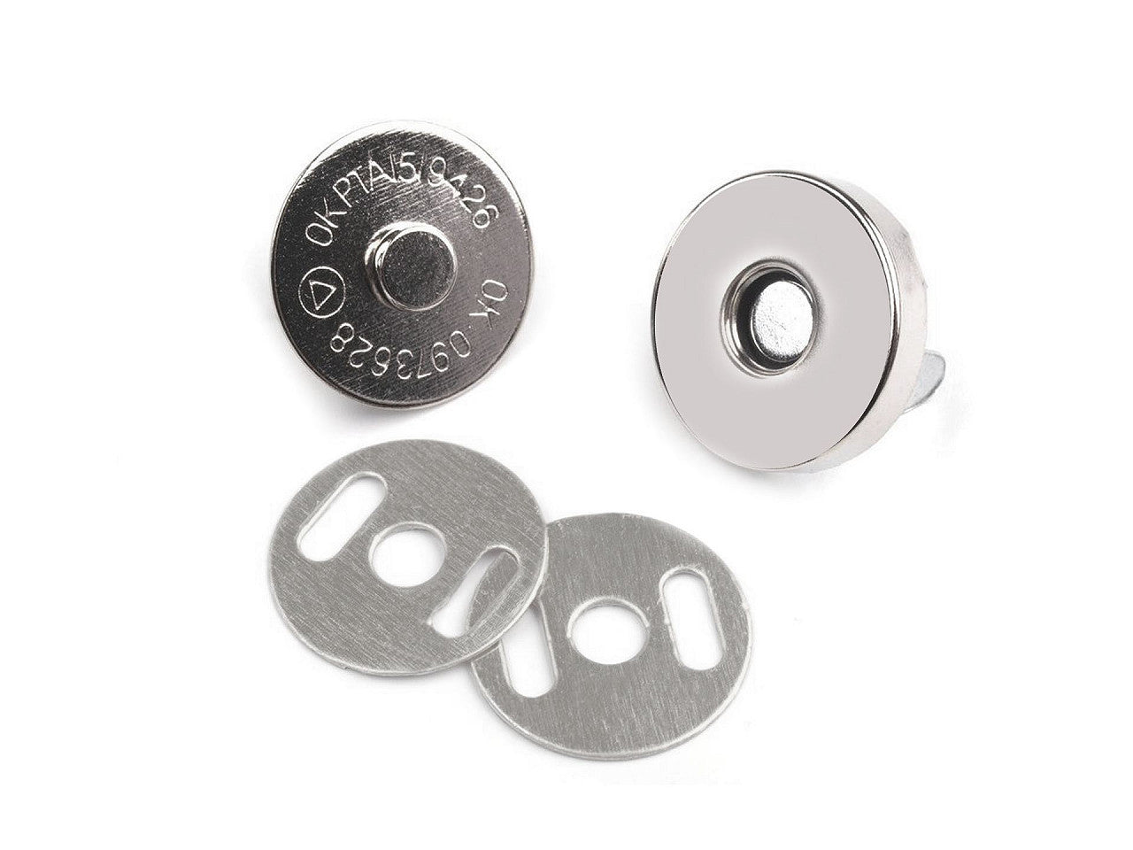 Fermetures à pression magnétiques, Ø 18 mm, nickel