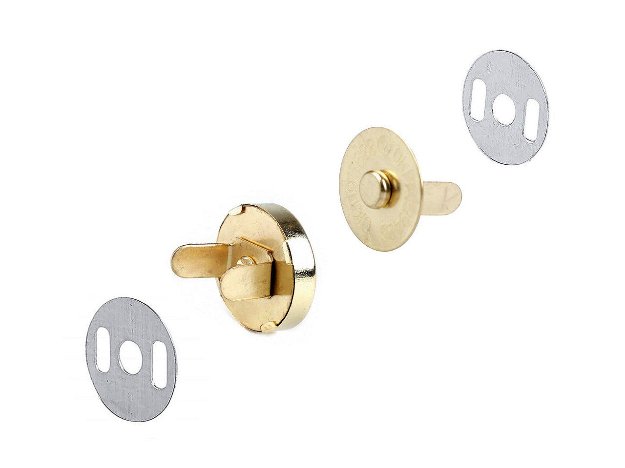 Fermetures à pression magnétiques, Ø 18 mm, nickel - 5set