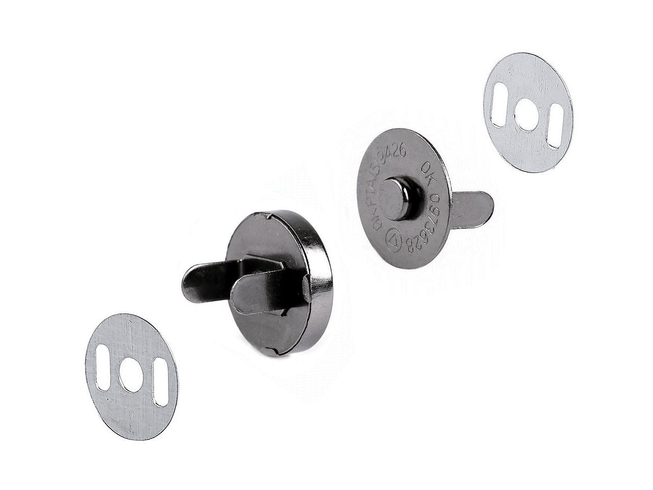 Fermetures à pression magnétiques, Ø 18 mm, nickel - 5set