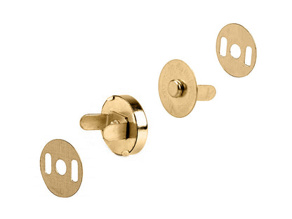 Boutons pression magnétiques, Ø 15 mm, dorés - 5set