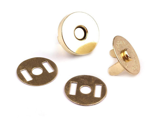 Boutons pression magnétiques, Ø 15 mm, dorés - 5set