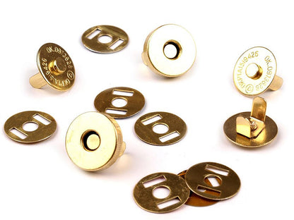Boutons pression magnétiques, Ø 15 mm, dorés - 5set