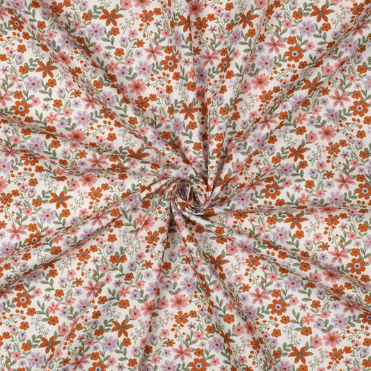 Popeline coton GOTS imprimé fleuri POPPY