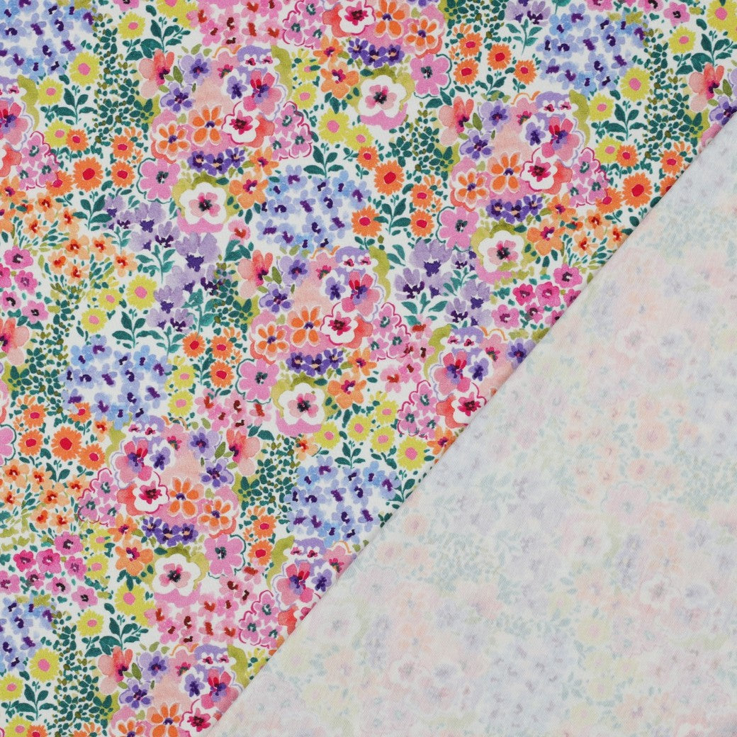 Jersey impression digitale flowers Oeko-Tex POPPY