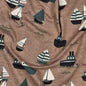 Jersey mélange bateaux - par 10cm