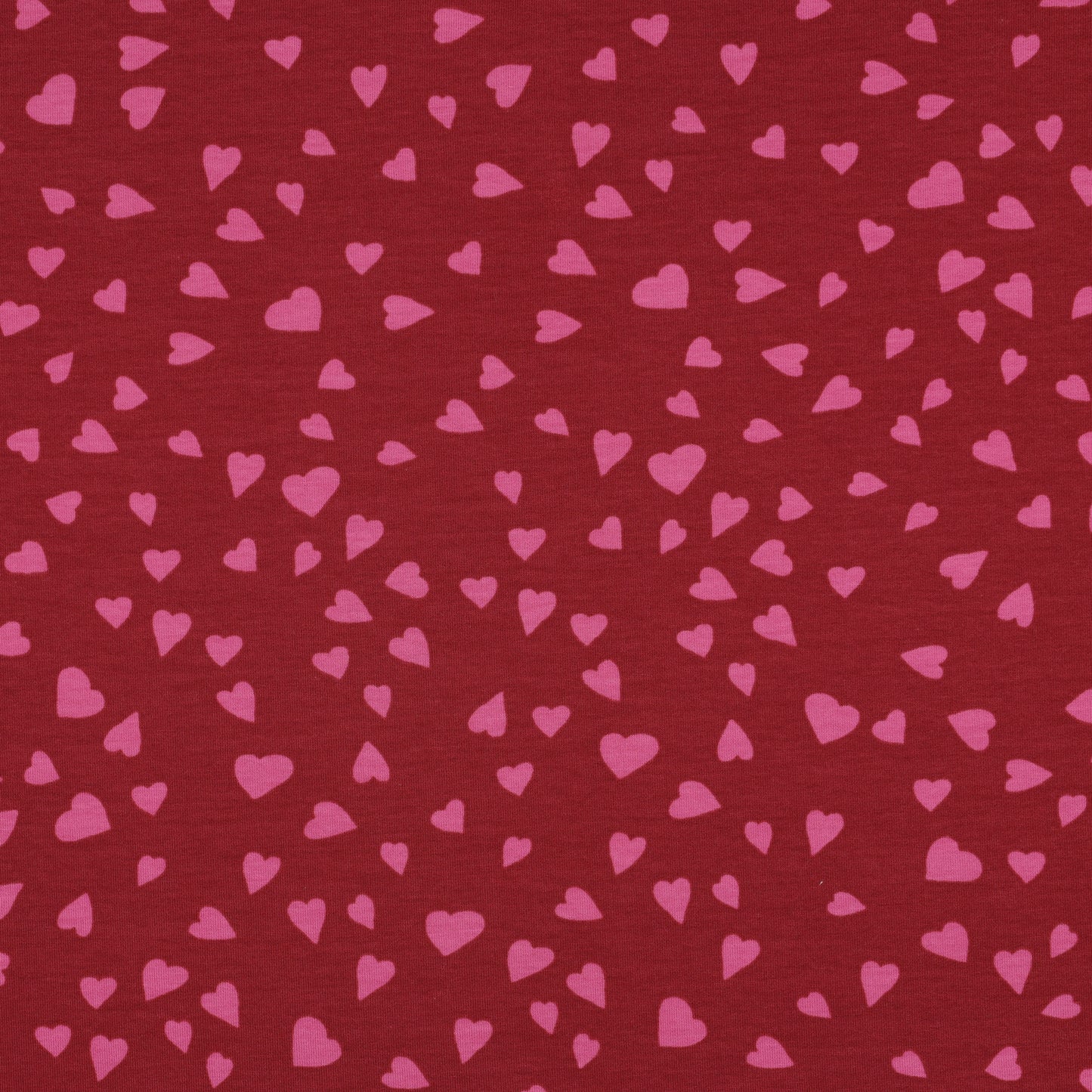 French terry DOGS and HEARTS POPPY
