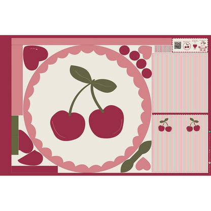 Panneau cut and go popeline de coton CHERRY POPPY