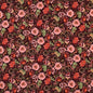 Jersey coton Oekotex fleurs POPPY - Fond bordeaux