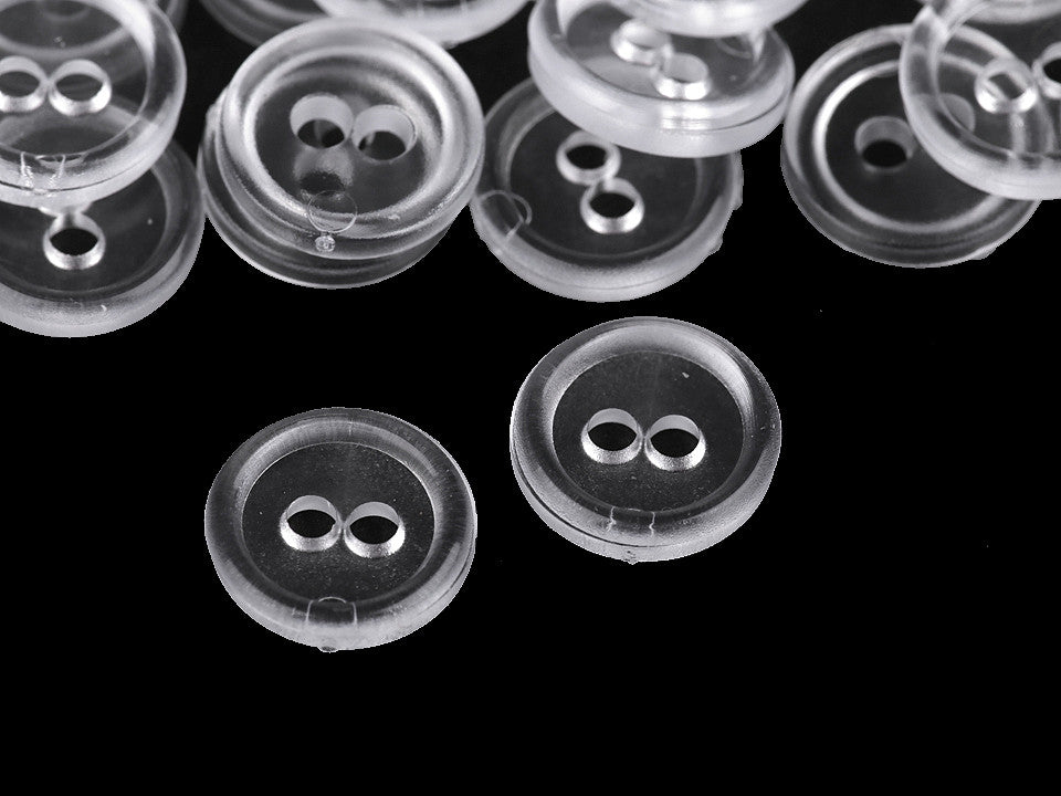 Boutons de chemise en plastique, 2 trous, taille 11,4mm