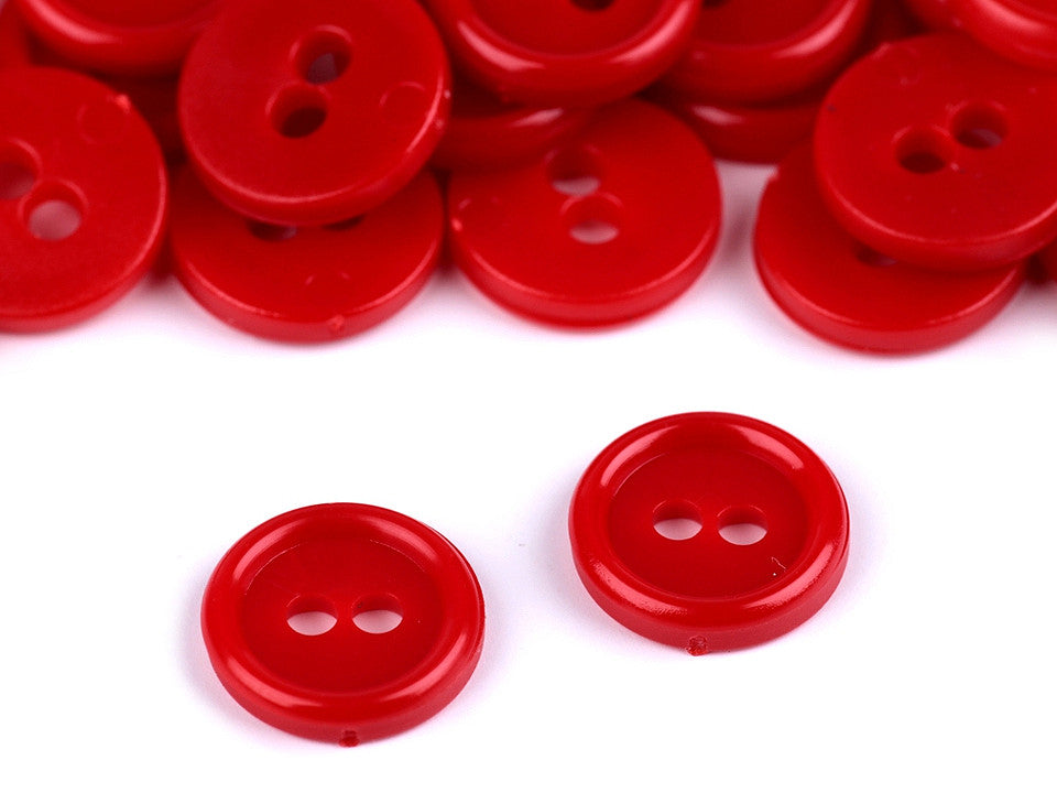 Boutons de chemise en plastique, 2 trous, taille 11,4mm
