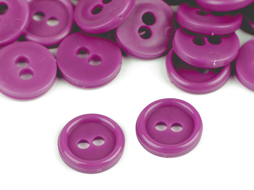 Boutons de chemise en plastique, 2 trous, taille 11,4mm