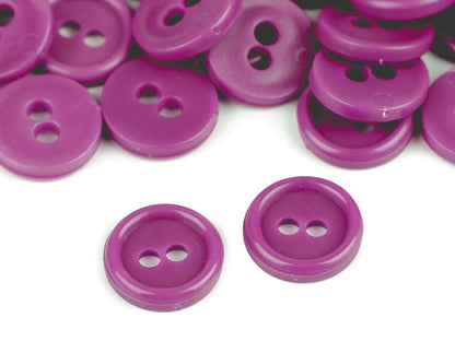 Boutons de chemise en plastique, 2 trous, taille 11,4mm