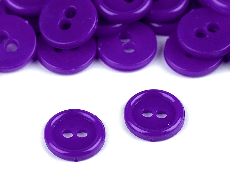 Boutons de chemise en plastique, 2 trous, taille 11,4mm