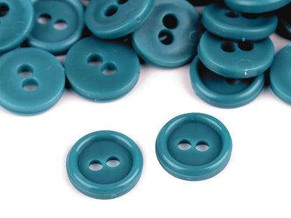 Boutons de chemise en plastique, 2 trous, taille 11,4mm