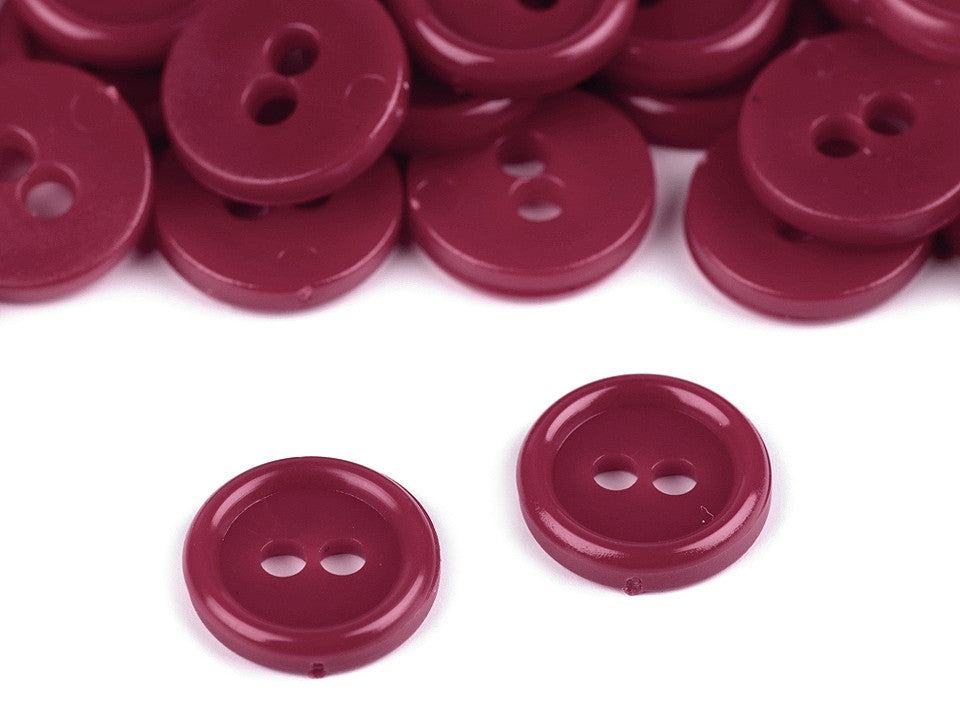 Boutons de chemise en plastique, 2 trous, taille 11,4mm