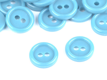 Boutons de chemise en plastique, 2 trous, taille 11,4mm